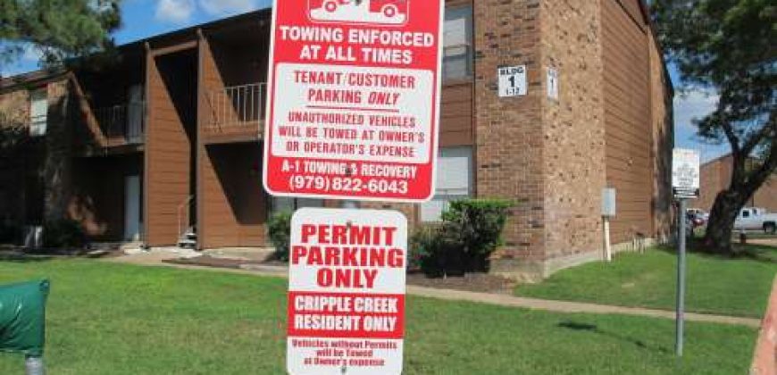 College Station, 1 bedroom / 1 bath condo – Cripple Creek Condos